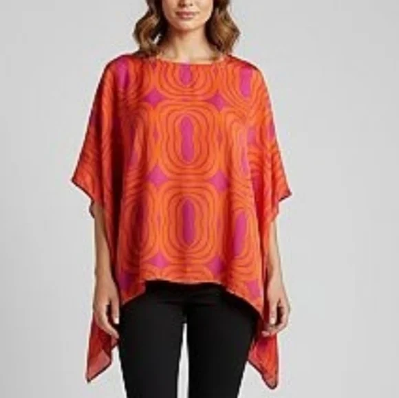 New York & Company Orange and Purple Tunic Top Size S - Picture 1 of 12